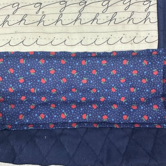 Handcrafted Quilted Tote Bag With Math & Script Patterns - Picture 4 of 7